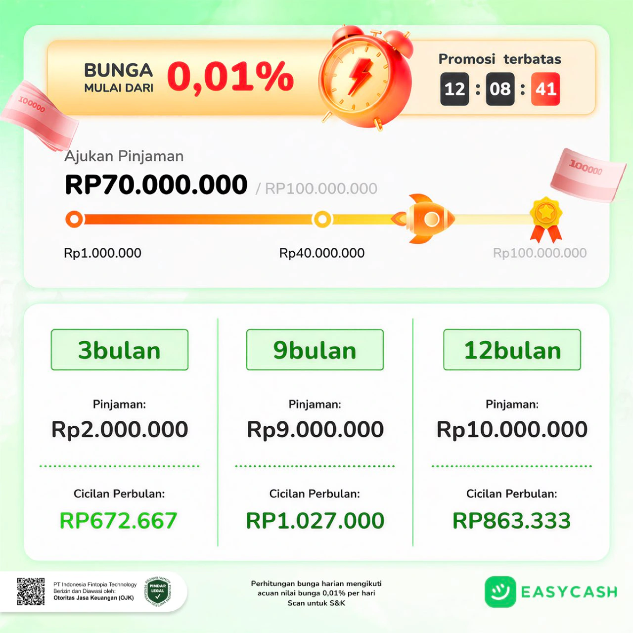 Easycash 借款金额滑杆与倒计时广告